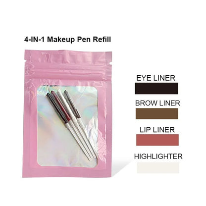 Touch Up Makeup Pen, 4 In 1 Makeup Pen, best eyeliner pencil, lip liner pencil, brow enhancer, highlighter, BellePen